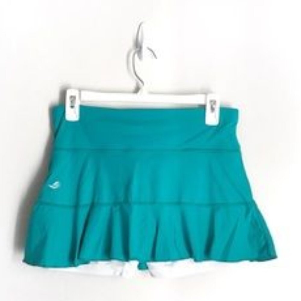 Graced By Grit Teal and White Athletic Ruffle Skirt